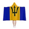 Barbados Flag Hooded Adult Blanket By CKC