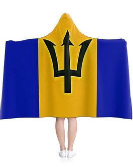 Barbados Flag Hooded Blanket