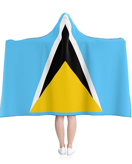 Saint Lucia Flag Hooded Blanket