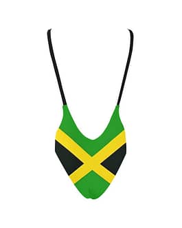 Jamaica Flag Backless High Cut Swimsuit