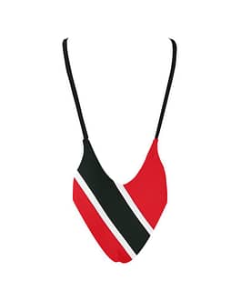 Trinbago Flag Backless High Cut Swimsuit