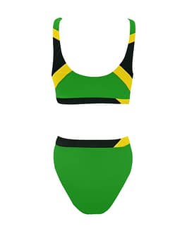 Jamaican Flag High-Waisted Bikini Swimsuit