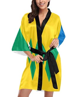 Saint Vincent and the Grenadines Flag Women’s Short Kimono Robe