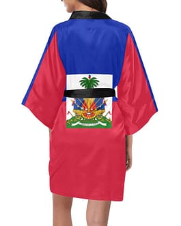 Haiti Flag Women’s Short Kimono Robe
