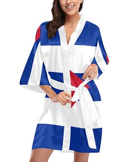 Cuba Flag Women’s Short Kimono Robe