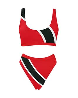 Trinidad and Tobago Flag High-Waisted Bikini Swimsuit