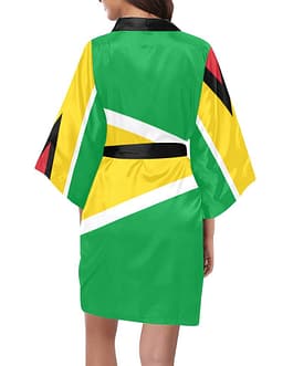 Guyana Flag Women’s Short Kimono Robe