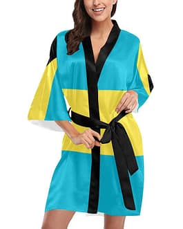 The Bahamas Flag Women’s Short Kimono Robe