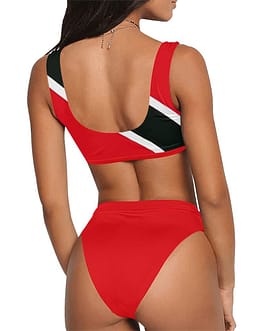 Trinidad and Tobago Flag High-Waisted Bikini Swimsuit
