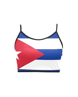 Cuba Flag Women’s Spaghetti Strap Crop Top