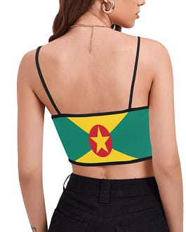 Grenada Flag Women’s Spaghetti Strap Crop Top