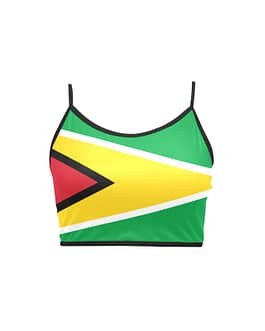 Guyana Flag Women’s Spaghetti Strap Crop Top