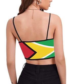 Guyana Flag Women’s Spaghetti Strap Crop Top