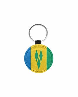 Saint Vincent & The Grenadines Flag Key Chain Round Keychain