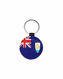 Anguilla Flag Round Keychain