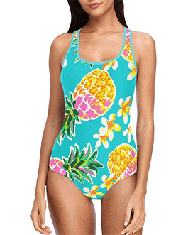 Pineapple & Flowers Women’s Tank Top Bathing Swimsuit