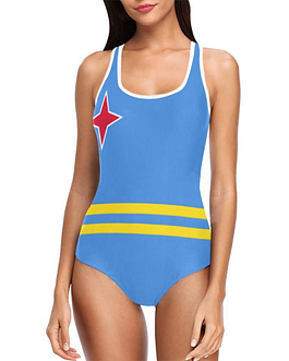 Aruba Flag Red Lined Women’s Tank Top Bathing Swimsuit