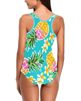 Pineapple & Flowers Women’s Tank Top Bathing Swimsuit