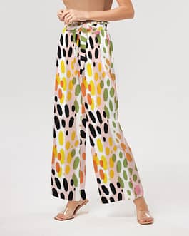 Multi Cheetah Women’s High-Rise Wide Leg Pants