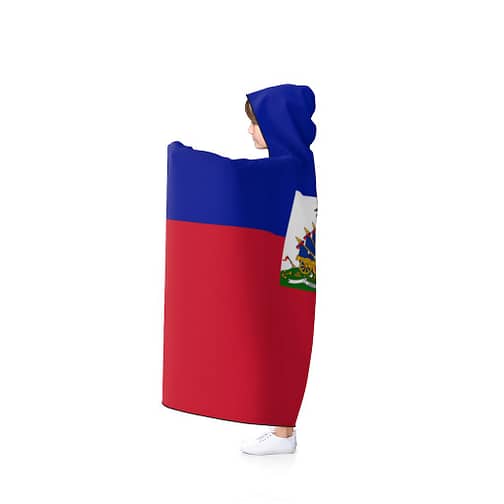 Haitian Flag Hooded Kids Blanket by CKC