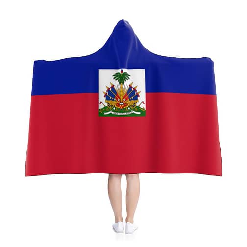 Haitian Flag Hooded Adult Blanket by CKC
