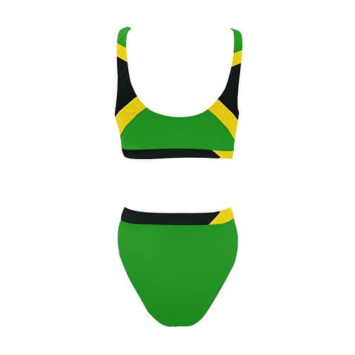 Jamaica Flag High-Waisted Bikini Swimsuit