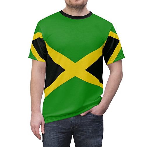 Jamaica Flag All Over Print T-shirt front