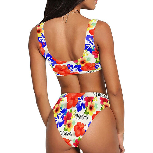 Hibiscus High-Waisted Bikini Swimsuit