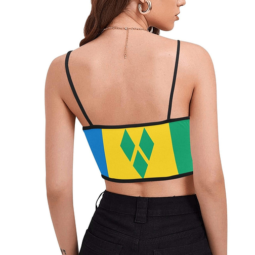 Saint Vincent and the Grenadines Flag Women's Spaghetti Strap Crop Top