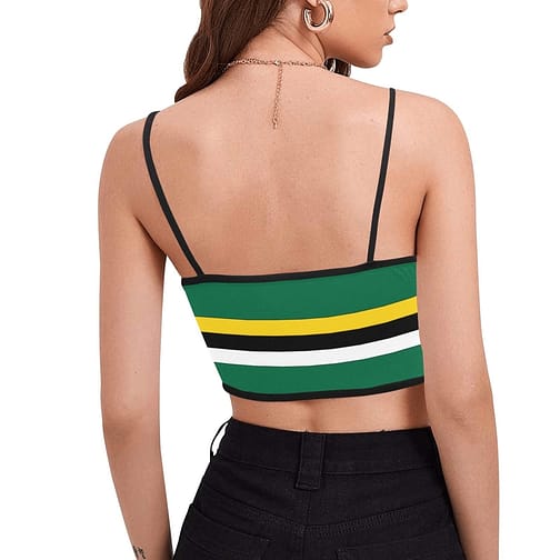 Dominica Flag Women's Spaghetti Strap Crop Top