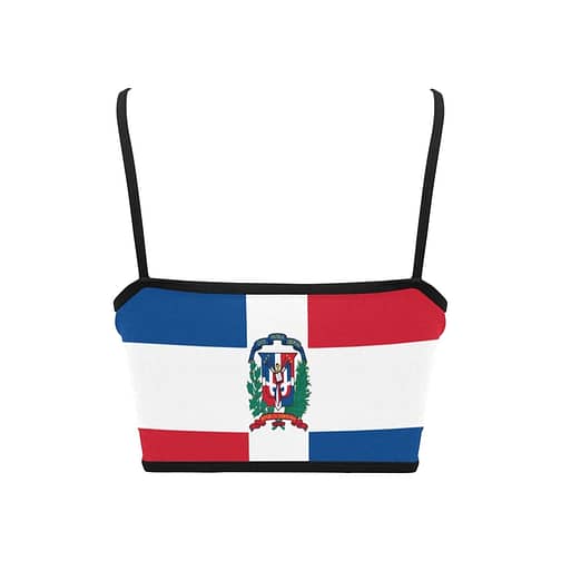 Dominican Republic Flag Women's Spaghetti Strap Crop Top
