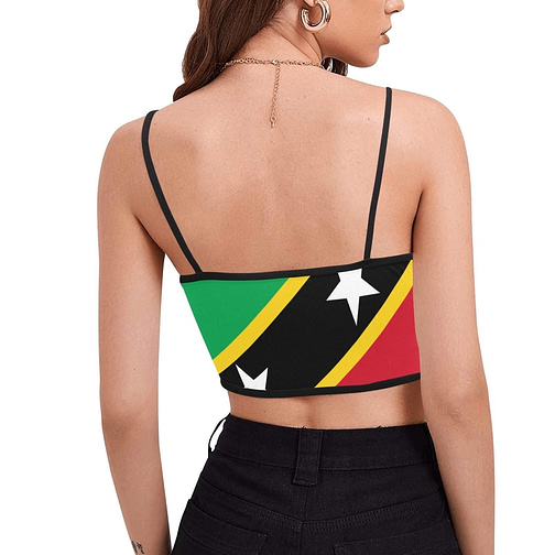 Saint Kitts and Nevis Flag Women's Spaghetti Strap Crop Top