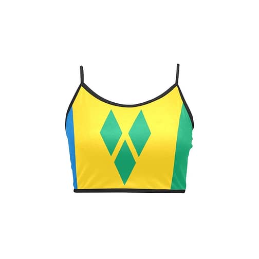 Saint Vincent and the Grenadines Flag Women's Spaghetti Strap Crop Top