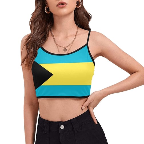 The Bahamas Flag Women's Spaghetti Strap Crop Top