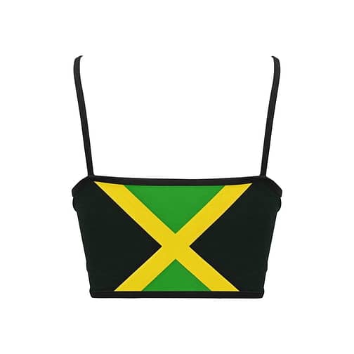 Jamaica Flag Women's Spaghetti Strap Crop Top