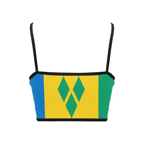 Saint Vincent and the Grenadines Flag Women's Spaghetti Strap Crop Top