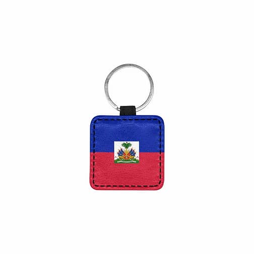 Haiti Flag square keychain