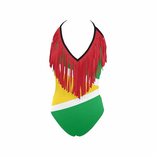 Guyana Flag Women's Fringe One Piece Swimsuit