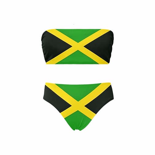 Jamaica Flag Chest Wrap Bikini Swimsuit
