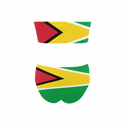 Guyana Flag Chest Wrap Bikini Swimsuit