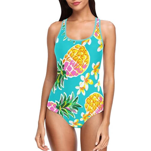 Pineapple & Flowers Women's Tank Top Bathing Swimsuit