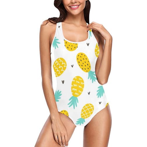 Pineapple and hearts Women's Tank Top Bathing Swimsuit