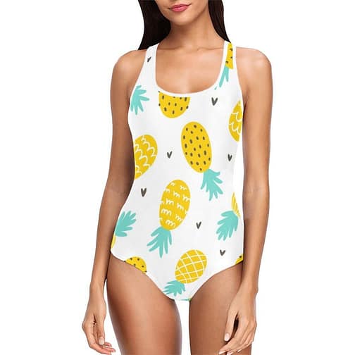 Pineapple and hearts Women's Tank Top Bathing Swimsuit