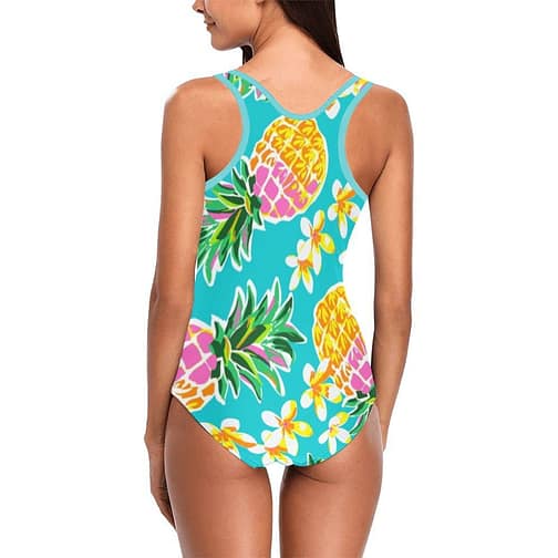 Pineapple & Flowers Women's Tank Top Bathing Swimsuit
