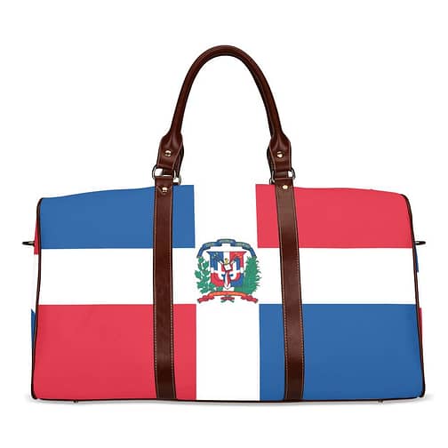 Dominica Republic Flag Travel Bag (Brown)