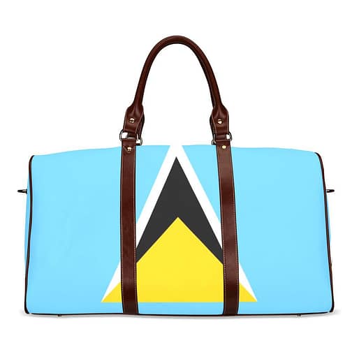 Saint Lucia Flag Travel Bag (Brown)