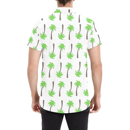 Palm Tree Pattern Men's Shirt (White)