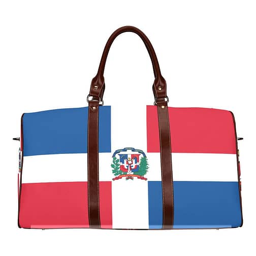 Dominica Republic Flag Travel Bag (Brown)