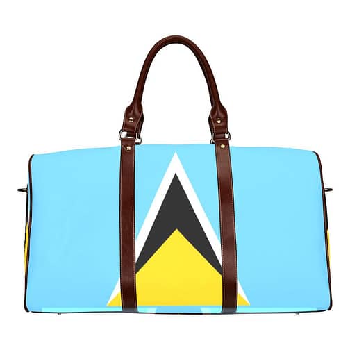 Saint Lucia Flag Travel Bag (Brown)