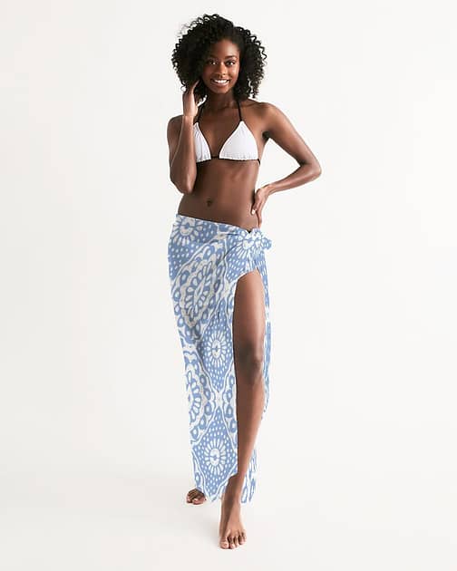 Blue Tile Swim Cover Up